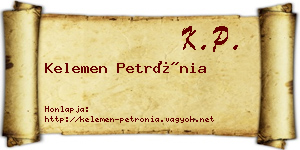 Kelemen Petrónia névjegykártya