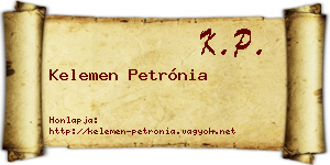 Kelemen Petrónia névjegykártya