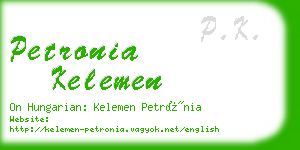 petronia kelemen business card
